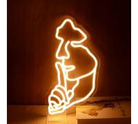 Thinker Face Neon Sign Be Quiet Neon Lights Silence is Gold Abstract Art LED Keep Silence Thinking LED Lamp “16.5x8.4” Decorative Study Room Library Office Bedroom Man cave