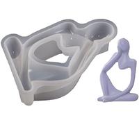 Thinker Sculpture Resin Mold Desktop Ornaments Molds Resin Casting Human Model Abstract Art Statue Figurines DIY Mould Home Decor Silicone Molds for Epoxy Resin Handmade Craft (C)