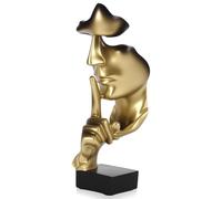 Thinker Statue, Golden Abstract Art Sculpture Ponder Statue, Modern Home Ornament, Novelty Resin Figurine Gold Ornaments for Home Living Room Shelf Decor