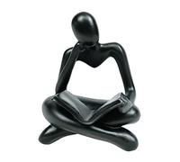 Thinker Statue Reading Women Figurine Abstract Art Sculpture Home Decor Modern Black Decor Accents Thinker Statues for Living Room Shelves Bookshelf Office Shelf Desktop Decor Figurines Decoration