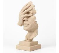 Thinker Statue Sculpture Ornaments Resin Modern Silent Face With Hand Creative Abstract Ornament 33cm Tall Stone Effect Decorative Minimalist Art Figurine For Home Room Study Office Table Shelf