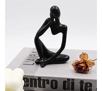 Thinker Statues and Sculptures, Resin Thinker Statue Ornaments, Abstract Style Sculptures, Housewarming Gifts, Housewarming Decorations, Living Room Dining Desk Decorations(Black Right, Small)