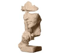 Thinker Statues - Artistic Men Silent Office Display | Abstract Face Sculpture Figurine for Bookcase, Living Room Decoration, Craft Ornament Mod