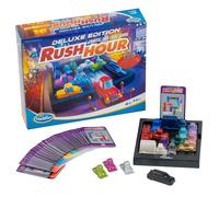 ThinkFun 76617-Rush Hour Deluxe Edition with Metal Vehicles, Logic Game for Adults and Children from 8 Years, Red and Metallic, Small, 76617