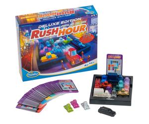 ThinkFun Rush Hour Deluxe - The Gamer's Logic Game | Navigate 120 Traffic Challenges with Collector's Edition Limo and Metallic Design | Ages 8+