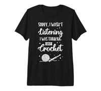 Thinking About Crochet Funny Crochet Lover Premium T-Shirt