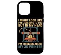 Thinking About My 3D Printer Humor Printing Pride Art Love Case for iPhone 12 mini