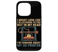 Thinking About My 3D Printer Humor Printing Pride Art Love Case for iPhone 13 Pro