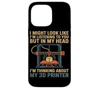 Thinking About My 3D Printer Humor Printing Pride Art Love Case for iPhone 14 Pro Max