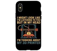 Thinking About My 3D Printer Humor Printing Pride Art Love Case for iPhone X/XS