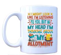 Thinking About My Allotment Mug - Funny Gardening Coffee Mug with Colourful Plot Design - Horticulture Ceramic Cup - 11oz