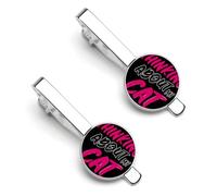 Thinking About My Cat Men's Tie Clips Necktie Bar Pinch Clip Set of 2 Formal Business Wedding Accessories