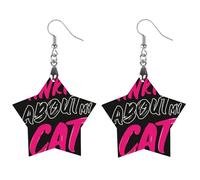 Thinking About My Cat Women's Earrings Wooden Pendant Dangle Jewelry Stylish Accessories for Party