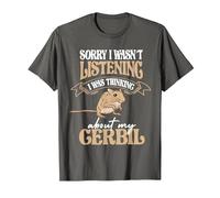 Thinking About My Gerbil Desert Rat Rodent Owners Gerbil T-Shirt, Men, Asphalt Grey, X-Large