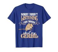 Thinking About My Gerbil Desert Rat Rodent Owners Gerbil T-Shirt, Men, Royal Blue, 3X-Large