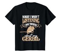 Thinking About My Gerbil Desert Rat Rodent Owners Gerbil T-Shirt, Youth, Black, Small