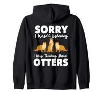 Thinking About Otters Cute Lover Owner Stuff Sea Otter Zip Hoodie