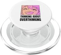 Thinking About Overthinking (Funny Anime Graphic) PopSockets PopGrip for MagSafe