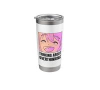 Thinking About Overthinking (Funny Anime Graphic) Stainless Steel Insulated Tumbler