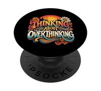 Thinking About Overthinking Retro Vintage Sunset Overthinker PopSockets Adhesive PopGrip