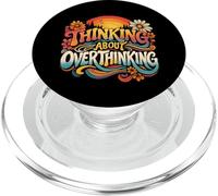 Thinking About Overthinking Retro Vintage Sunset Overthinker PopSockets PopGrip for MagSafe