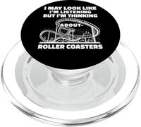 Thinking About Roller Coasters Humorous Thrill Seeker PopSockets PopGrip for MagSafe