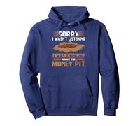 Thinking About The Money Pit, Oak Island Treasure Hunter Pullover Hoodie, Adult Unisex, Navy Blue, Small