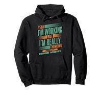 Thinking About Whiskey at Work | Funny Bourbon Drinker Pullover Hoodie