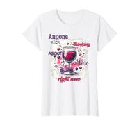 Thinking About Wine Right Now Humorous Design Value Graphic T-Shirt, Women, White, L
