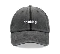 Thinking Baseball Cap Vintage Washed Unisex Dad Hat Low Profile Adjustable Black