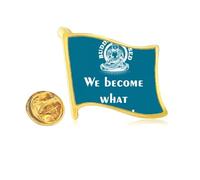 Thinking Change Hope Tradition Golden Metal Flag Lapel Pin Badge