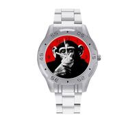 Thinking Chimp Monkey Men's Business Watch Fashion Stainless Steel Wristwatches Custom Easy Read Watches for Women