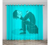 Thinking Drapes for Windows Imagination Blackout Curtains for Bedroom, Punch-Free Hooks, Thermal Insulation Blackout Curtains, 3D Pattern Print Curtains for Nursery, Privacy Partitions