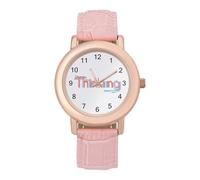 Thinking Fashion Women's Wrist Watches Analogue 3 Hand Leather Strap Quartz Watch