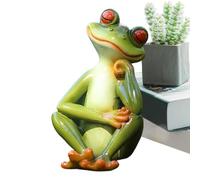 Thinking Frog Sculpture | Funny Desktop Frog Figurines Decor,Smooth and Delicate Tabletop Decoration for Living Room, Bedroom, Bathroom, Kitchen, Work Area, Garden
