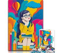 Thinking Girl Puzzles for Adults Teens 1000 Pieces,Help The Brain Exercise Addictive Toys to Cultivate Patience Great Gift 38x26cm