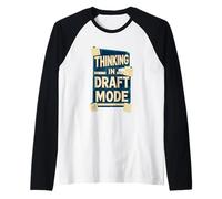 Thinking in Draft Mode Planner Humor Raglan Baseball Tee