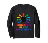 Thinking in Ten Directions | Neurodivergent Brain Rainbow Long Sleeve T-Shirt