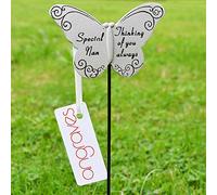 Thinking of Special Nan Butterfly Memorial Tribute Stick Graveside Plaque