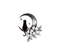 Thinking of the cat herbal read the cat, herbal tattoo stickers waterproof lasting, back small figure temporary tattoo stickers, stickers