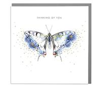 Thinking of You - Butterfly - Sympathy Card with Grey Envelope by Lola Design
