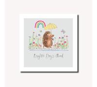 Thinking of You Card Brighter Days Ahead Hedgehog - Rainbow Foil Greeting Card