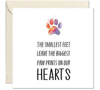 Thinking of You Card for Pet Owner - Paw Prints - Condolences Card for Loss of Dog - Condolences, Bereavement, Sorry for Your Loss | Blank Inside Envelope