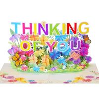 Thinking of You Card | Pop Up Sympathy Card Small Bereavement Gift Sorry for Your Loss of Dad Mother Husband Wife Condolences Card (Size 20x15 cm - Thinking of You)