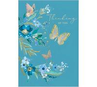 Thinking of You Card - Special Finishes and Embellishments - Floral Butterfly Design - Made in the UK - Eco-Friendly