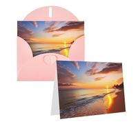 Thinking of You Card with Envelopes Beautiful Tropical Sunrise on The Beach Greeting Card 4x6 Notecards Happy Birthday Cards Wedding Blank Thank You Cards Baby Shower All Occasion GreetingCards
