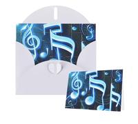 Thinking of You Cards 15 x 10cm Thank You Card with Envelope Blue Musical Notes Greeting Card Blank Note Cards for All Occasions