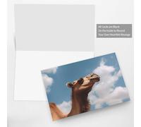 Thinking of You Cards 15 x 10cm Thank You Card with Envelope Camel looking up at the sky Greeting Card Blank Note Cards for All Occasions