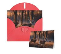 Thinking of You Cards 15 x 10cm Thank You Card with Envelope Nature wild Animal Deers Greeting Card Blank Note Cards for All Occasions