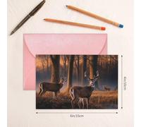 Thinking of You Cards 15 x 10cm Thank You Card with Envelope Nature wild Animal Deers Greeting Card Blank Note Cards for All Occasions